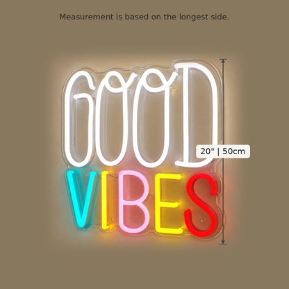 Good Vibes Rainbow LED Neon Sign - Shineneon