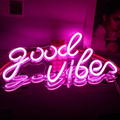 Good Vibes Rock Santa Led Neon Sign With Multicolor Christmas Decor - Shineneon