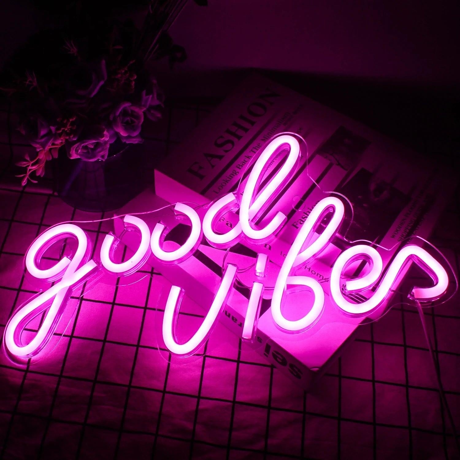 Good Vibes Rock Santa Led Neon Sign With Multicolor Christmas Decor - Shineneon