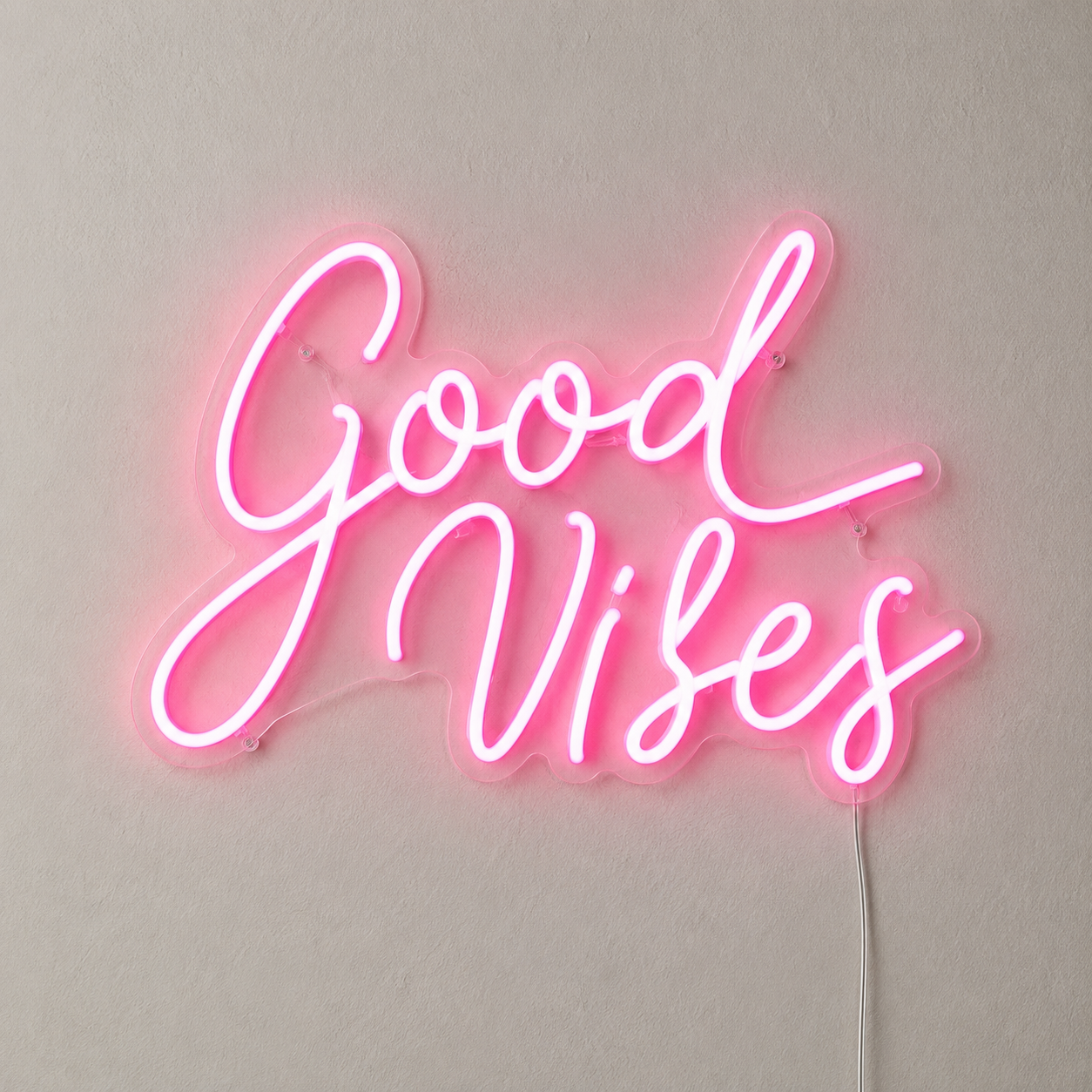 Good Vibes Script Bedroom Vertical LED Neon Sign Home Art main product image