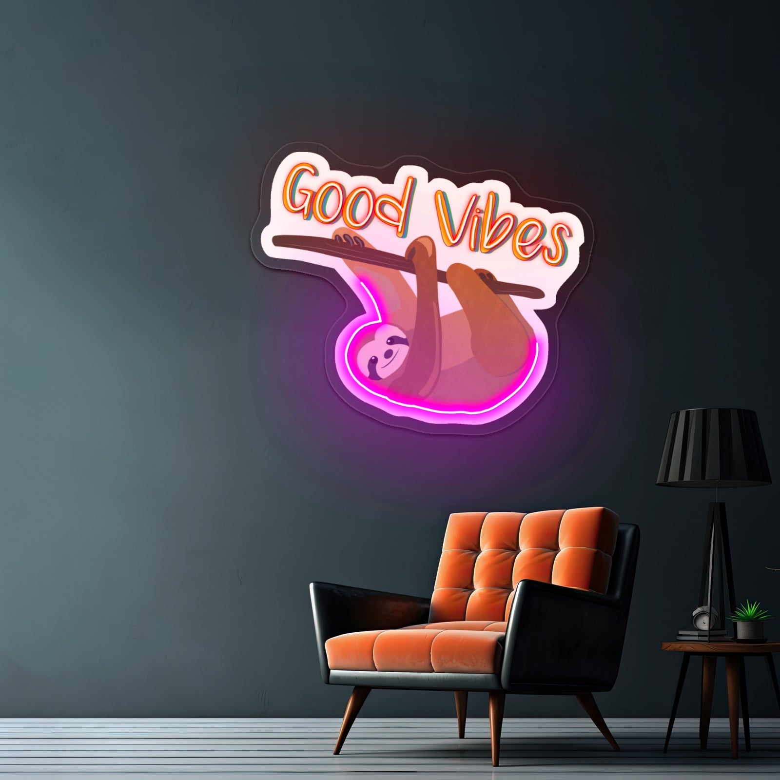 Good Vibes Sloth Neon Light For Room - Shineneon