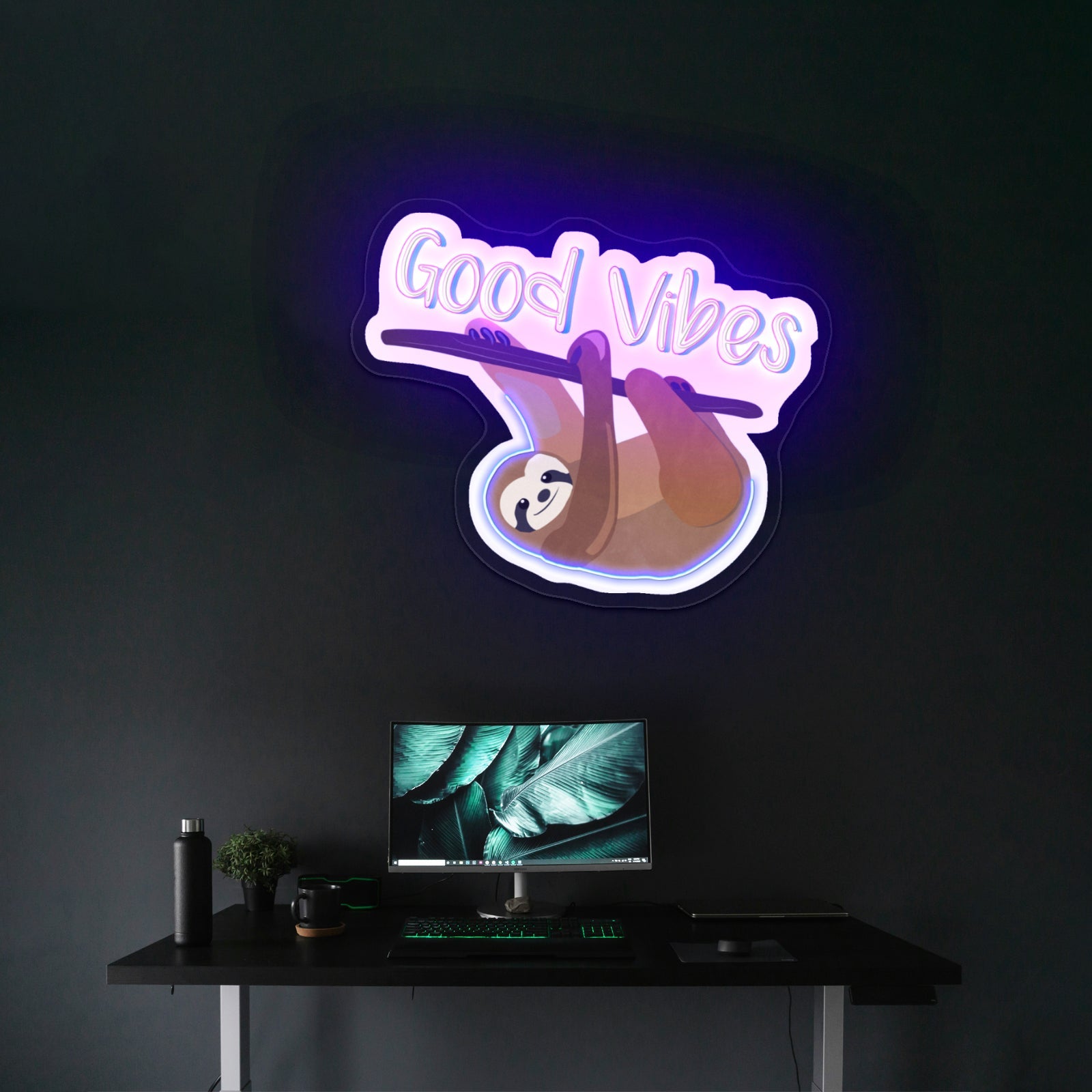 Good Vibes Sloth Neon Light For Room - Shineneon