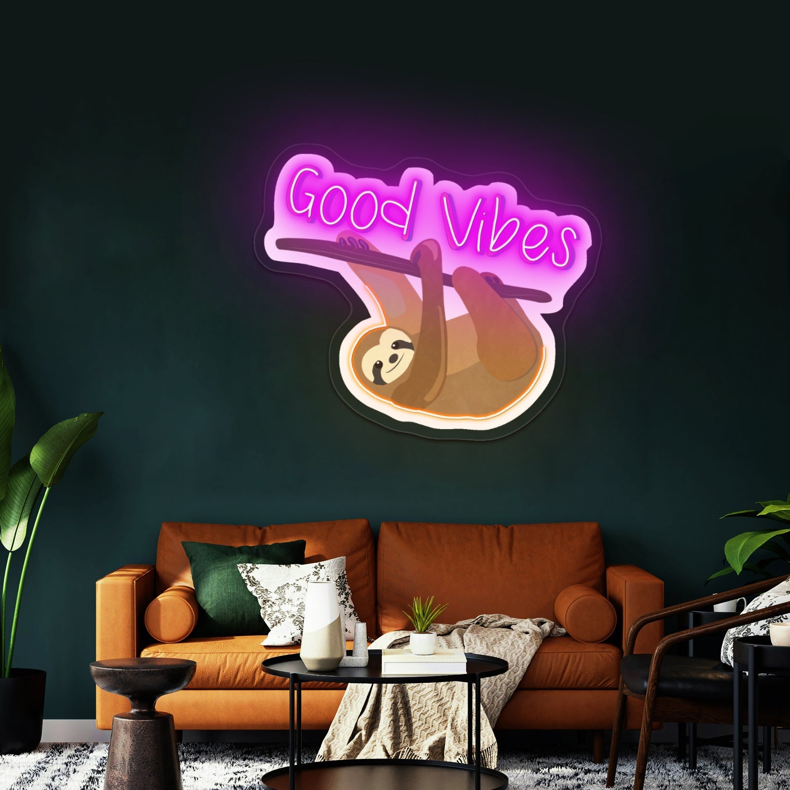Good Vibes Sloth Neon Light For Room - Shineneon
