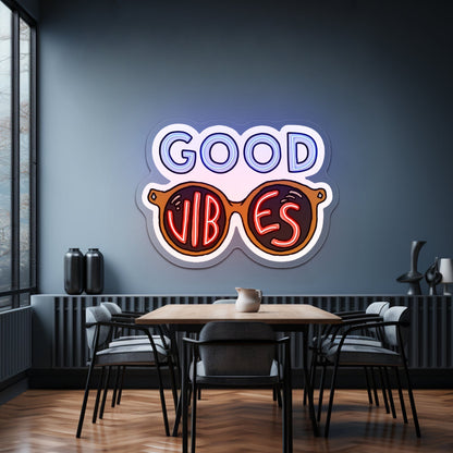 Good Vibes Sunglasses Cool Led Neon Signs - Shineneon