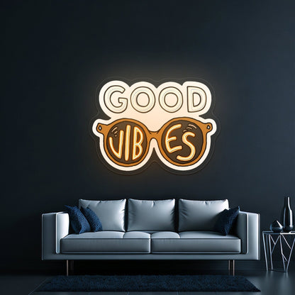 Good Vibes Sunglasses Cool Led Neon Signs - Shineneon