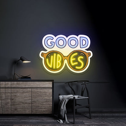Good Vibes Sunglasses Cool Led Neon Signs - Shineneon