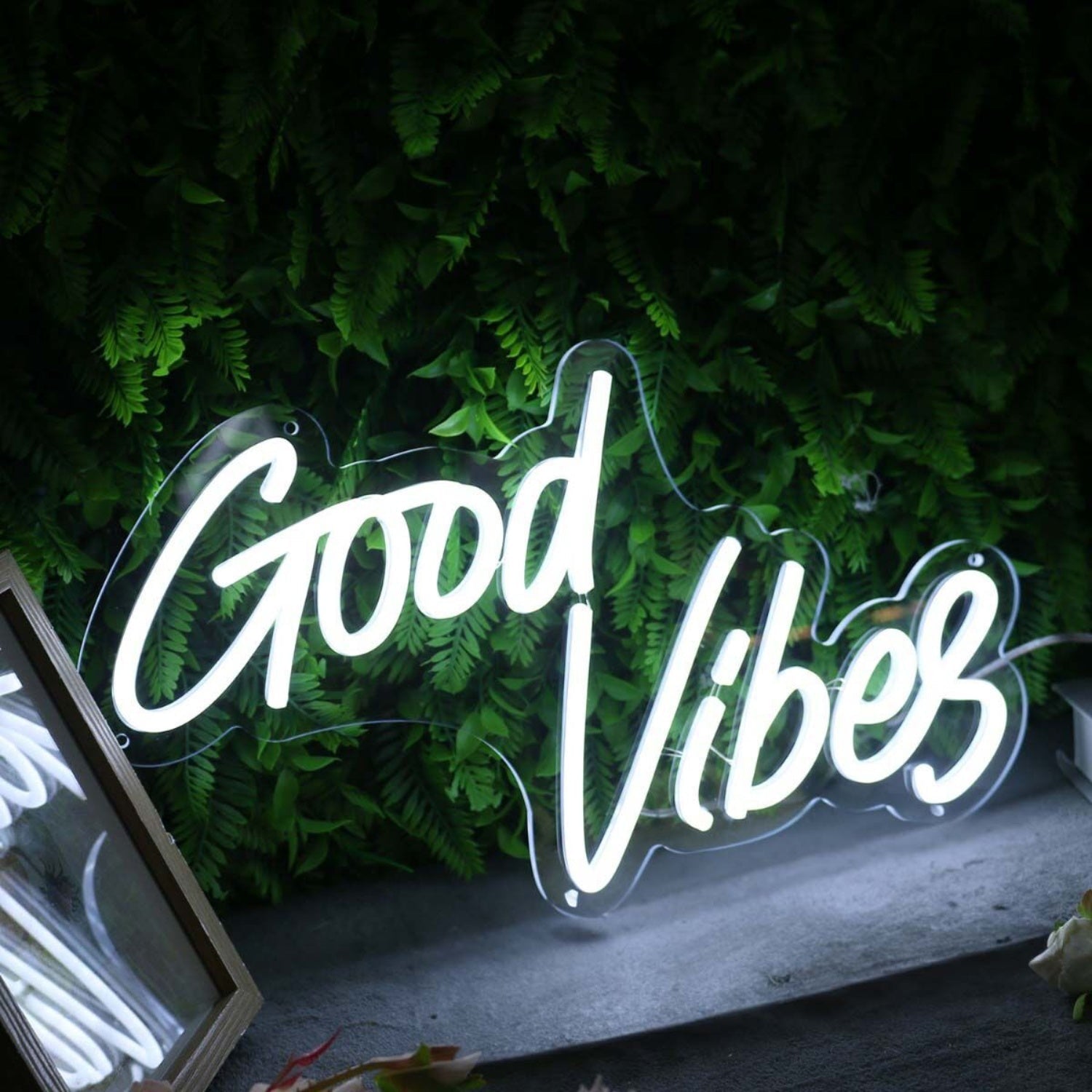 Good Vibes White Custom Led Neon Sign - Shineneon