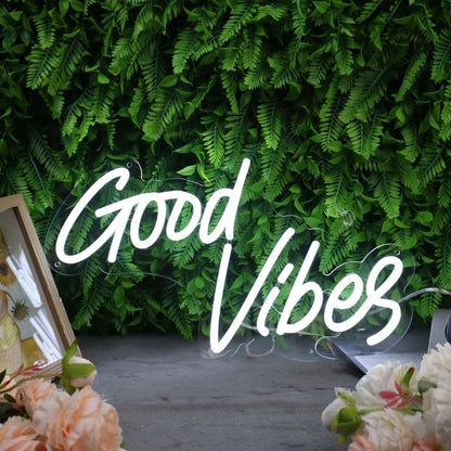 Good Vibes White Custom Led Neon Sign - Shineneon