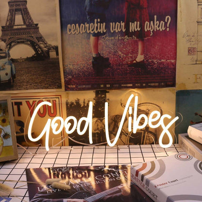 Good Vibes Yellow Led Neon Sign - Shineneon