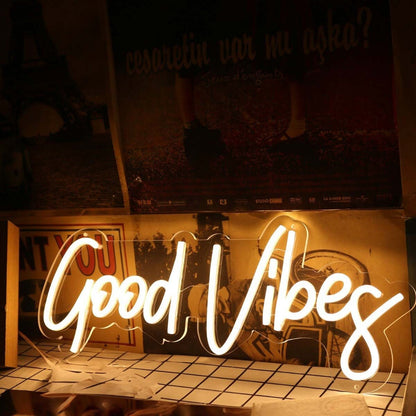 Good Vibes Yellow Led Neon Sign - Shineneon