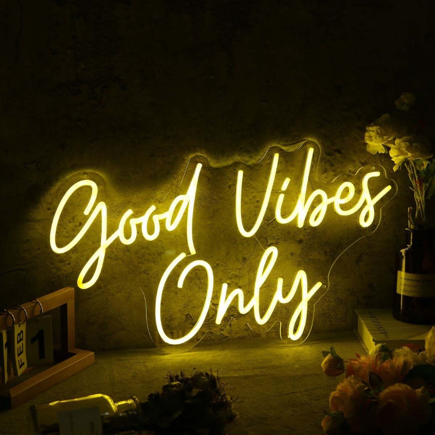 Good Vides Only Yellow Custom Led Neon Sign | Shineneon