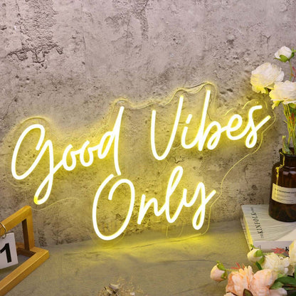 Good Vides Only Yellow Custom Led Neon Sign | Shineneon