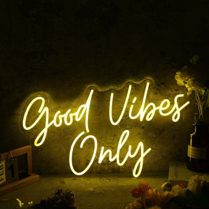 Good Vides Only Yellow Custom Led Neon Sign - Shineneon