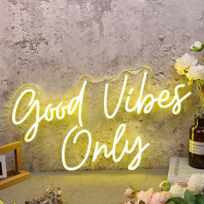 Good Vides Only Yellow Custom Led Neon Sign - Shineneon