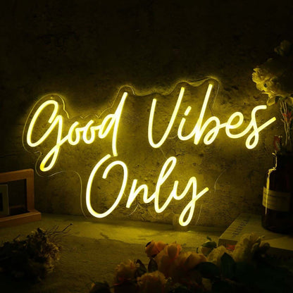 Good Vides Only Yellow Custom Led Neon Sign - Shineneon