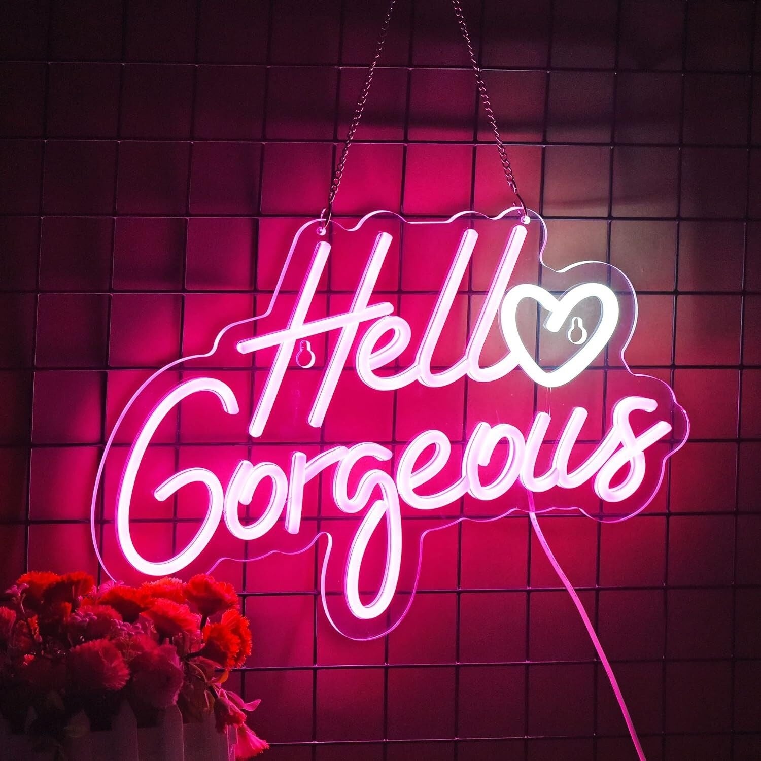 Gorgeous Romantic Hello Gorgeous Neon Sign Bedroom Charm | Shineneon