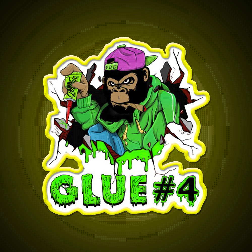Gorilla Glue Strain Amazing Art Hemp Inspired Green Leaf Led Neon Sign Rgb Color