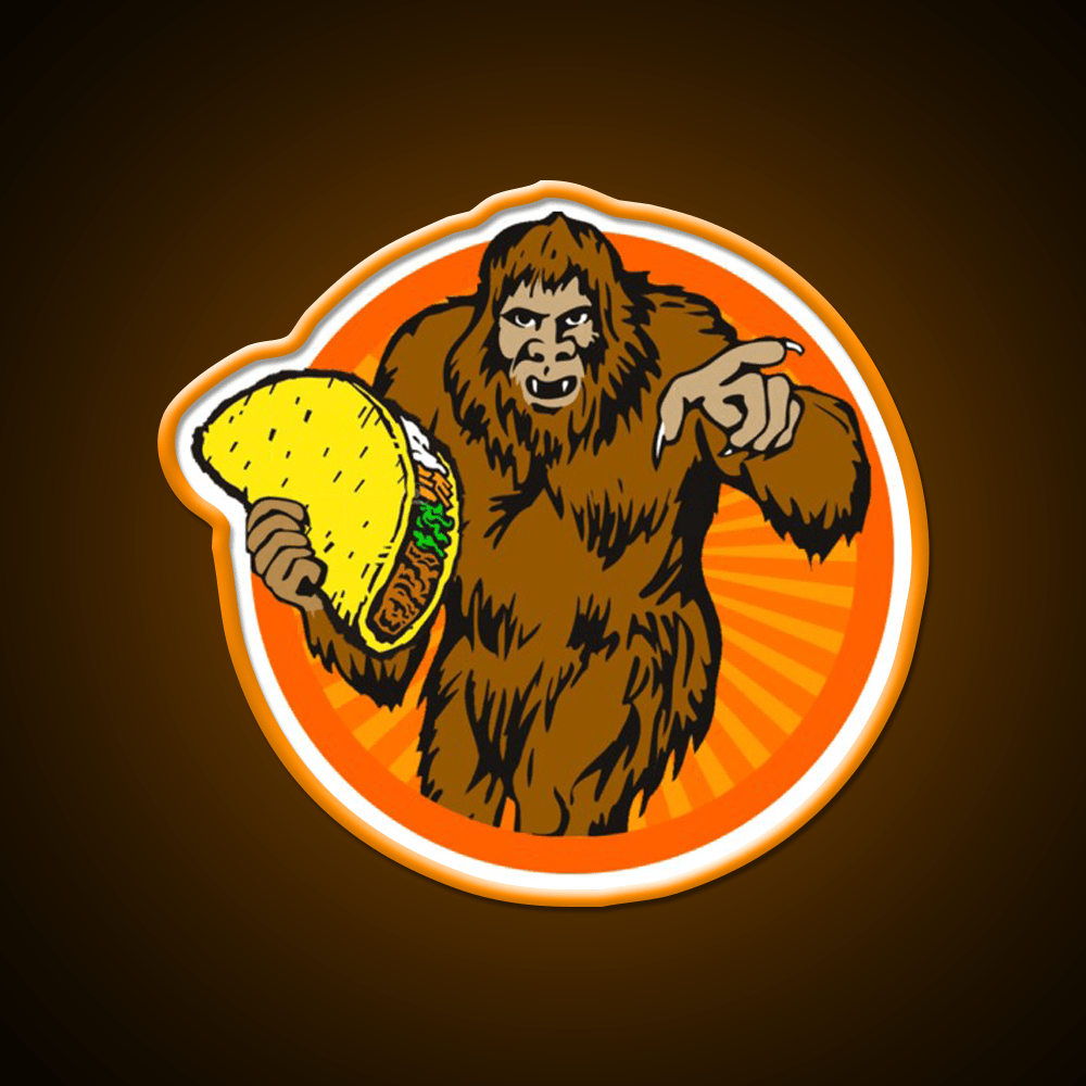 Gorilla Holding A Taco Cinco De Mayo Taco Led Neon Sign Rgb Color - Shineneon