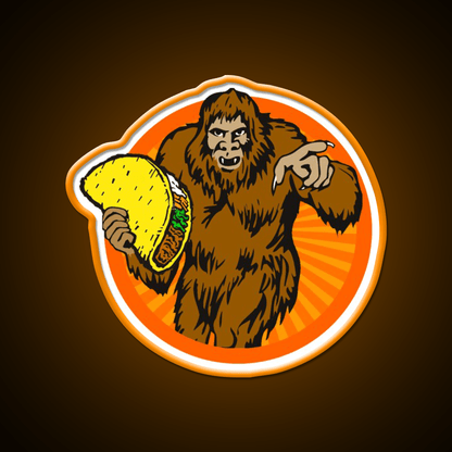 Gorilla Holding A Taco Cinco De Mayo Taco Led Neon Sign Rgb Color - Shineneon
