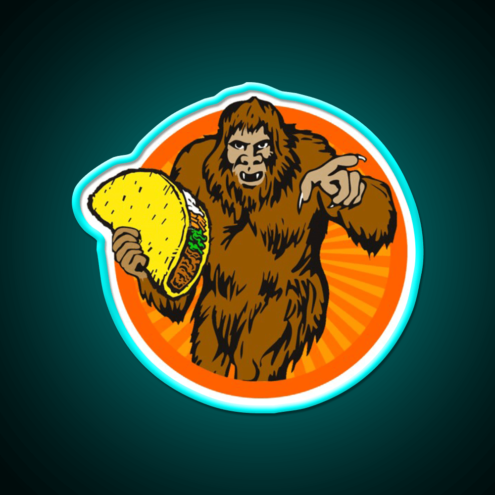Gorilla Holding A Taco Cinco De Mayo Taco Led Neon Sign Rgb Color - Shineneon