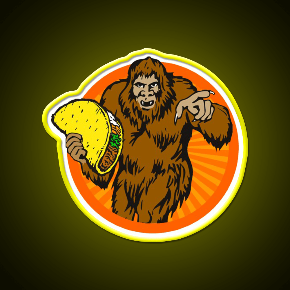 Gorilla Holding A Taco Cinco De Mayo Taco Led Neon Sign Rgb Color - Shineneon