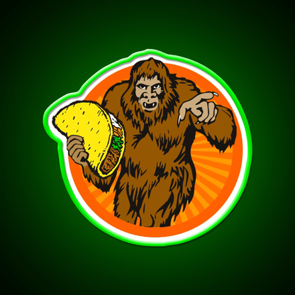 Gorilla Holding A Taco Cinco De Mayo Taco Led Neon Sign Rgb Color - Shineneon