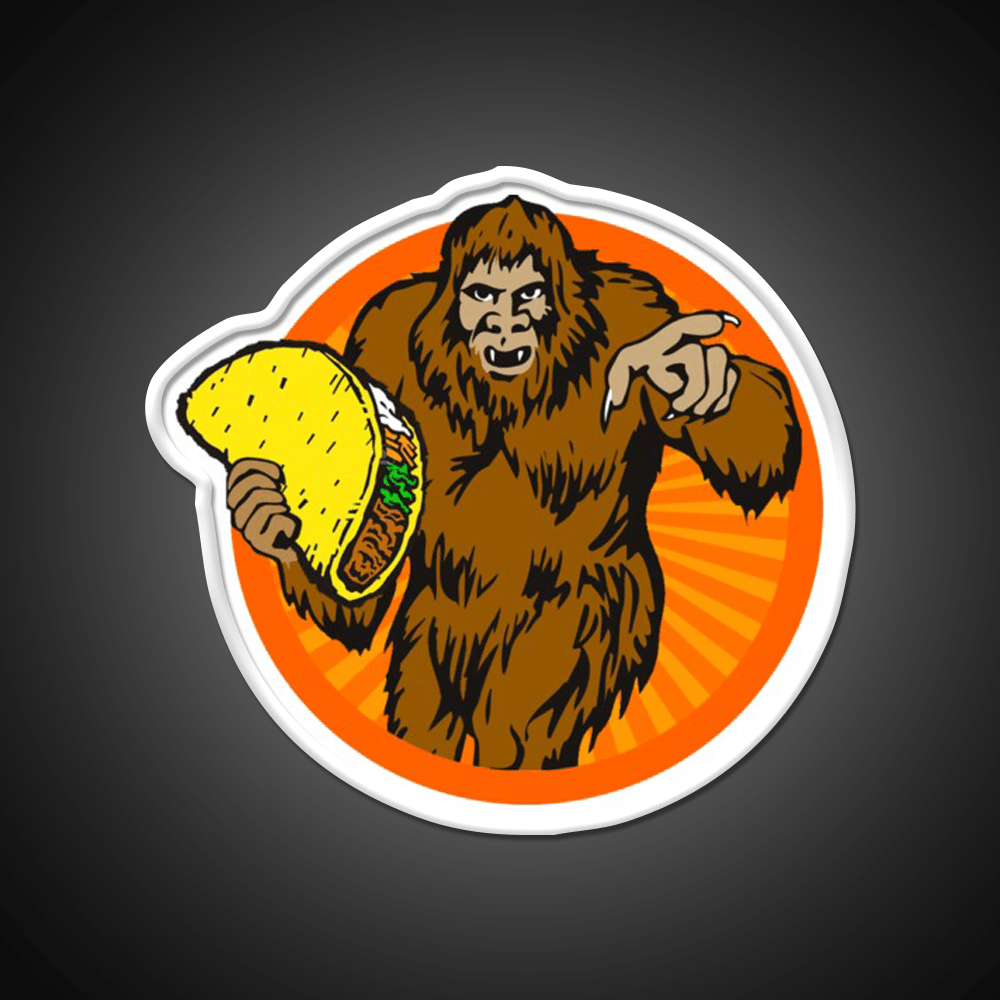 Gorilla Holding A Taco Cinco De Mayo Taco Led Neon Sign Rgb Color - Shineneon