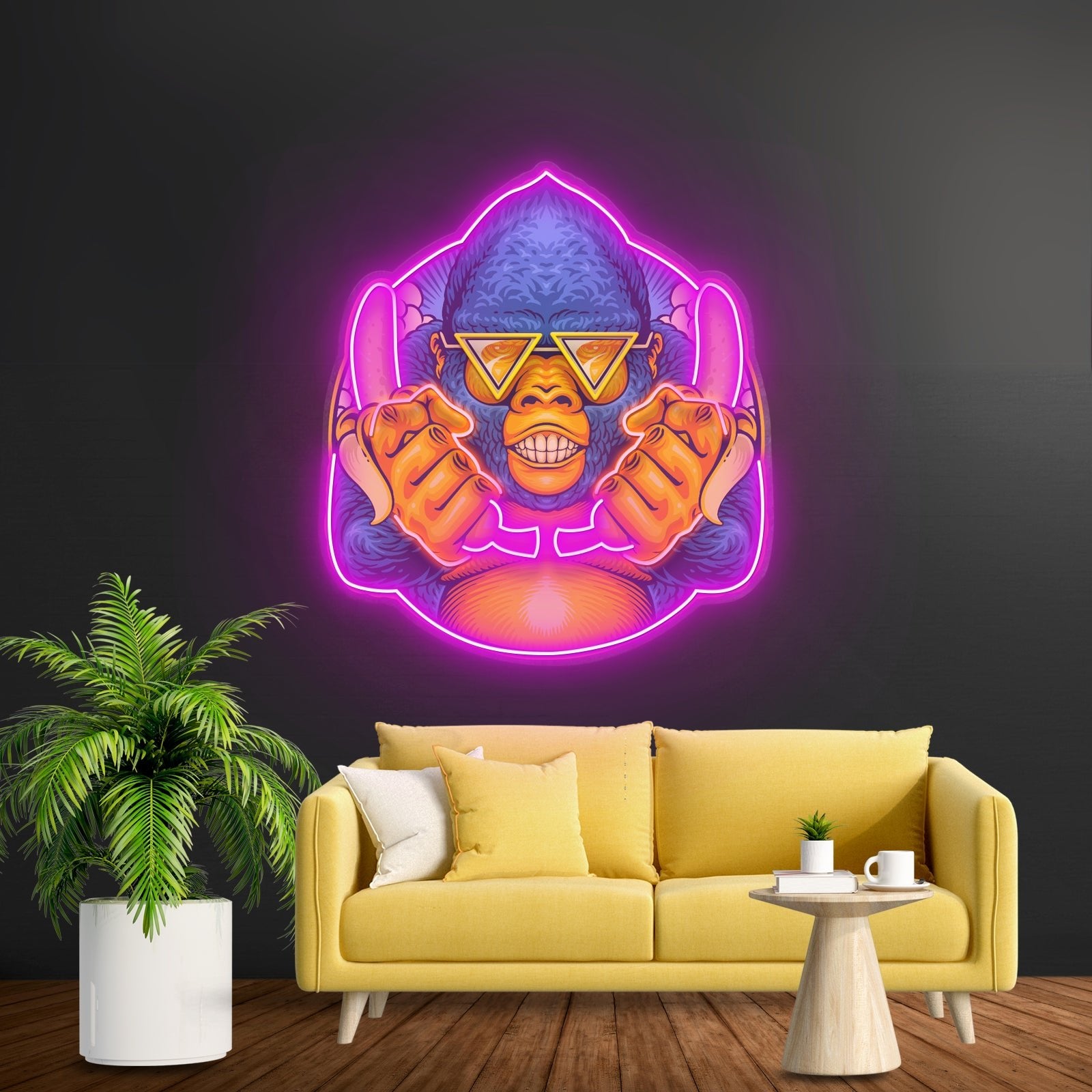 Gorilla Holding Bananas Mascot Led Neon Sign Light Custom Led Signs - Shineneon