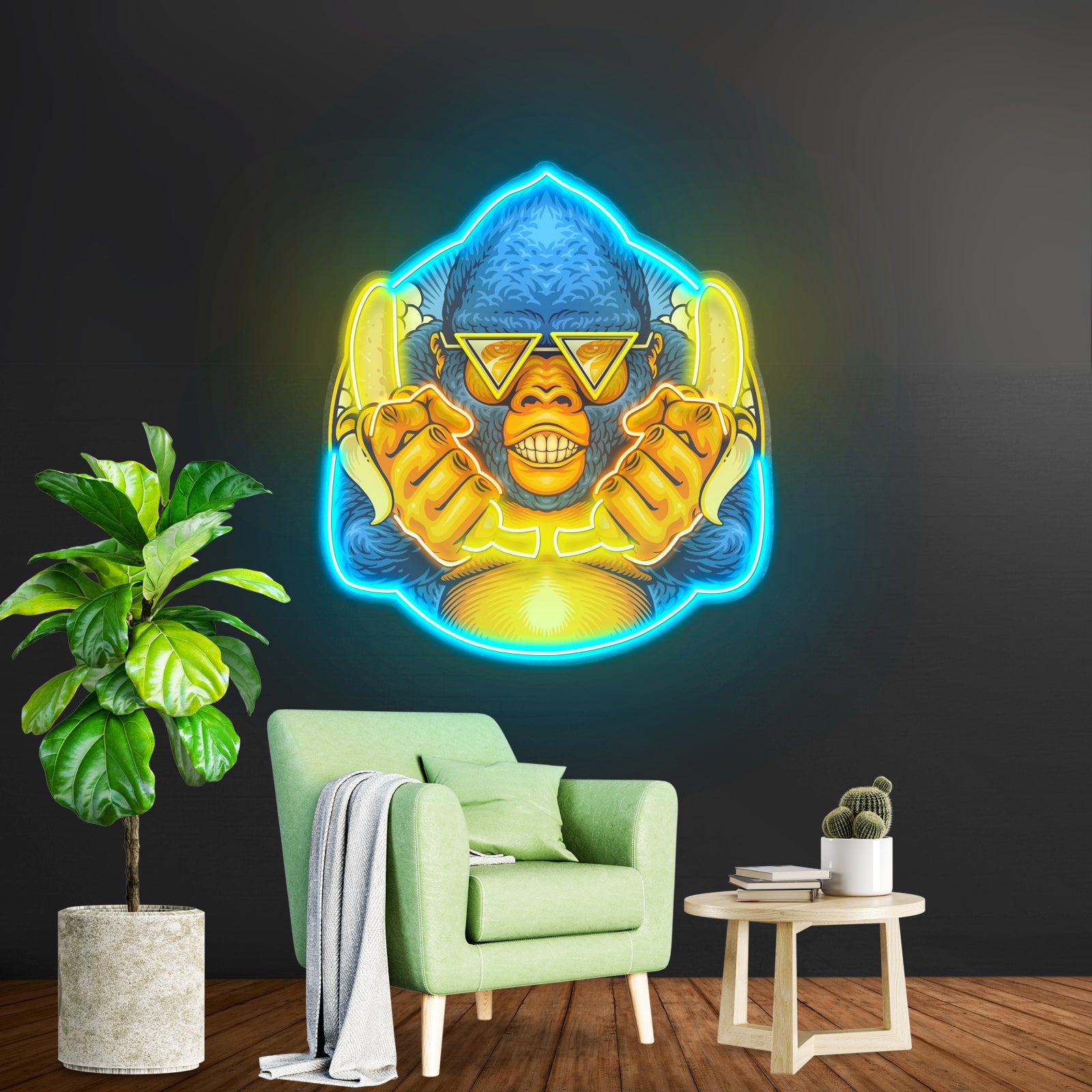 Gorilla Holding Bananas Mascot Led Neon Sign Light Custom Led Signs - Shineneon