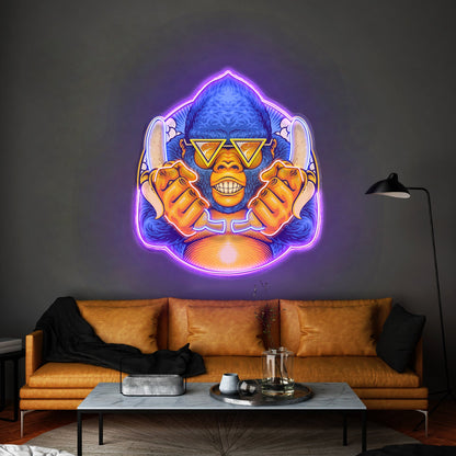 Gorilla Holding Bananas Mascot Led Neon Sign Light Custom Led Signs - Shineneon