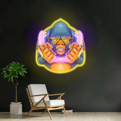 Gorilla Holding Bananas Mascot Led Neon Sign Light Custom Led Signs - Shineneon