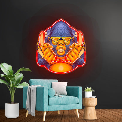 Gorilla Holding Bananas Mascot Led Neon Sign Light Custom Led Signs - Shineneon