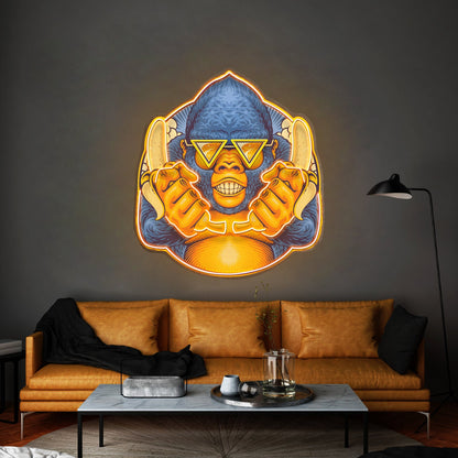 Gorilla Holding Bananas Mascot Led Neon Sign Light Custom Led Signs - Shineneon