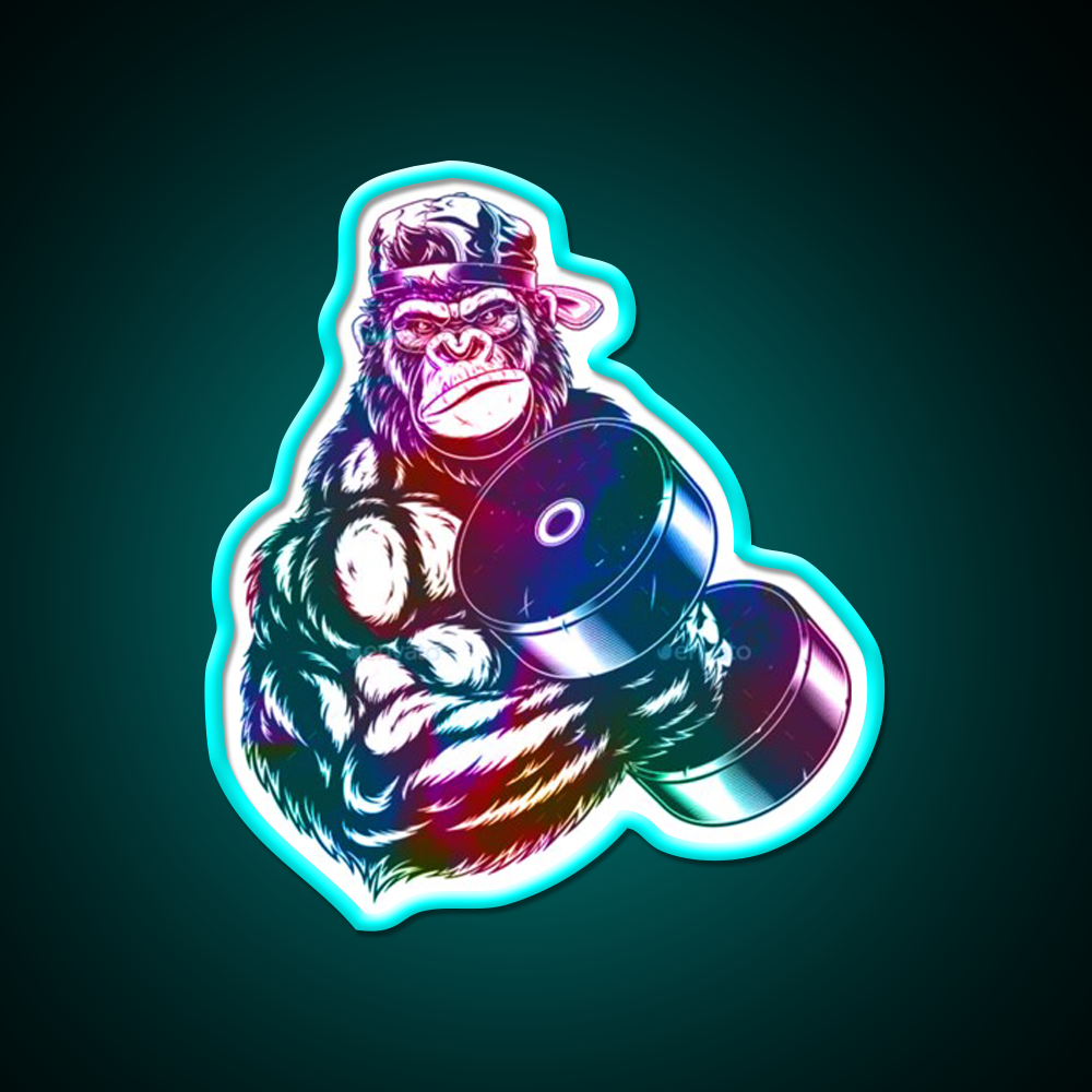 Gorilla Strong Gym Fitness Led Neon Sign For Workout Wall Rgb Color