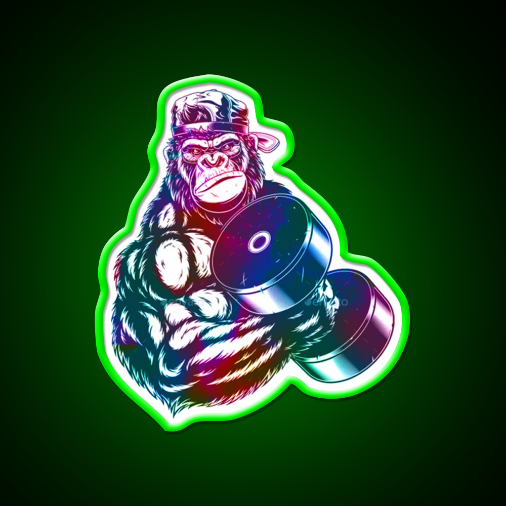 Gorilla Strong Gym Fitness Led Neon Sign For Workout Wall Rgb Color