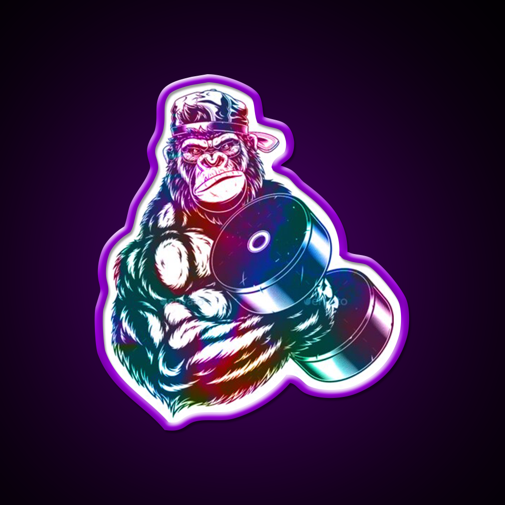 Gorilla Strong Gym Fitness Led Neon Sign For Workout Wall Rgb Color