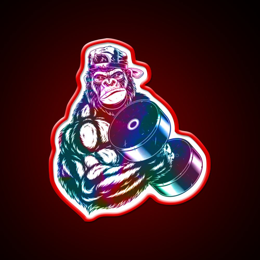 Gorilla Strong Gym Fitness Led Neon Sign For Workout Wall Rgb Color