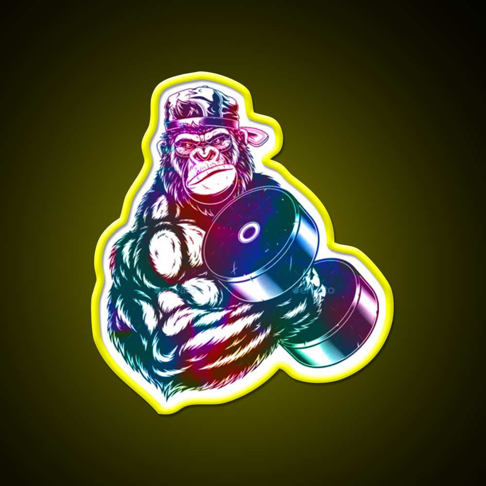 Gorilla Strong Gym Fitness Led Neon Sign For Workout Wall Rgb Color