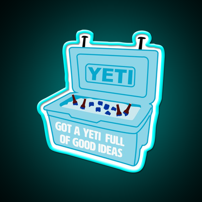 Got A Yeti Full Of Good Ideas Beer Bar Decor Led Neon Sign Rgb Color - Size and dimension reference