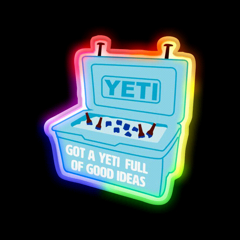 Got A Yeti Full Of Good Ideas Beer Bar Decor Led Neon Sign Rgb Color - LED neon sign close-up detail