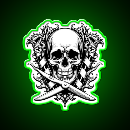 Gothic Skull Barber Shop Haircut Led Neon Sign - LED neon sign view 8