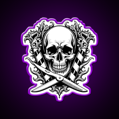 Gothic Skull Barber Shop Haircut Led Neon Sign - LED neon sign view 9