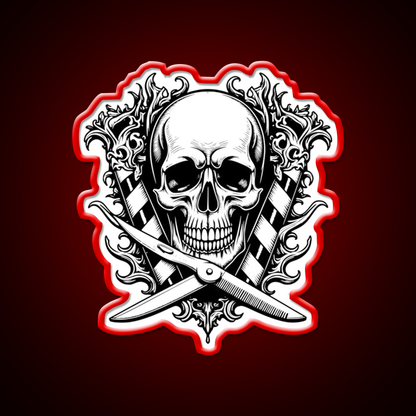 Gothic Skull Barber Shop Haircut Led Neon Sign - LED neon sign view 10