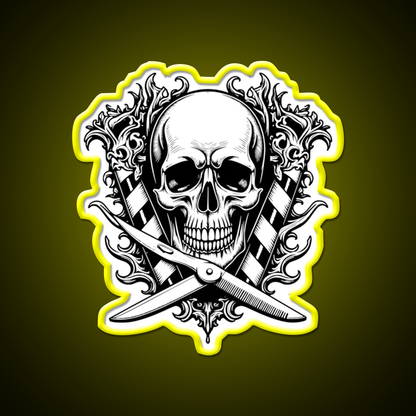 Gothic Skull Barber Shop Haircut Led Neon Sign - LED neon sign view 7