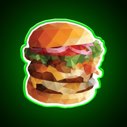 Gourmet Burger Polygon Art Snack Food Led Neon Sign Rgb Color - Shineneon