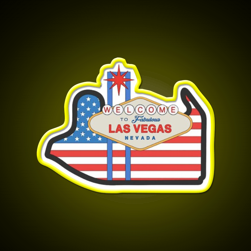 Gp Las Vegas Welcome Led Neon Sign Open Sign Rgb Color - Custom LED neon sign front view