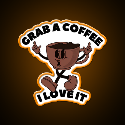 Grab A Coffee I Love It Coffee Lover Cafe Led Neon Sign Espresso Bar Art Rgb Color