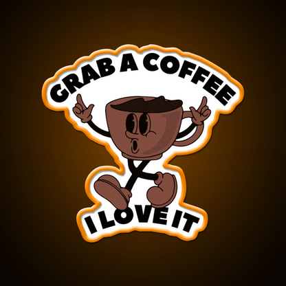 Grab A Coffee I Love It Coffee Lover Cafe Led Neon Sign Espresso Bar Art Rgb Color - Shineneon