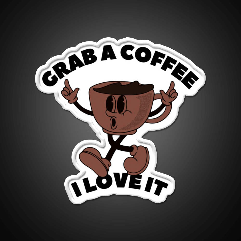 Grab A Coffee I Love It Coffee Lover Cafe Led Neon Sign Espresso Bar Art Rgb Color - Shineneon