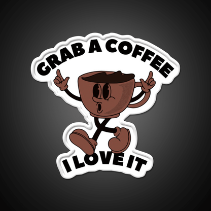 Grab A Coffee I Love It Coffee Lover Cafe Led Neon Sign Espresso Bar Art Rgb Color - Shineneon